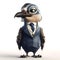 cartoon of a businessman with a bird 3d businessman with a bird businessman with a bird