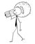 Cartoon of Businessman Carry Light Bulb