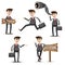 Cartoon businessman gesture set