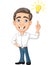 Cartoon Businessman with idea bulb