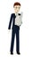 Cartoon businessman with pillbox