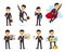 Cartoon businessman poses