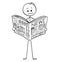 Cartoon of Businessman Reading Bad News in Newspaper