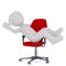 Cartoon Businessman Reclining in Red Office Chair