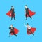 Cartoon Businessman Superhero Characters Icon Set. Vector