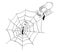 Cartoon of Businessman Trapped by Spider in Web