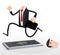 Cartoon Businessman On A Treadmill