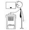 Cartoon of Businessman Using Paper Shredder