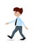 Cartoon businessman walking lazy