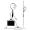 Cartoon of Businessman Walking and Step on Land Mine