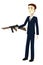 Cartoon businessman with weapon