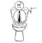 Cartoon of Businessman Who Lost his Career Flushed in to Toilet