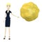 Cartoon businesswoman with cholesterol cell