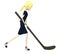 Cartoon businesswoman with hockeystick