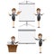 Cartoon businesswoman with presentation board set