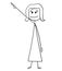 Cartoon of Businesswoman or Woman Pointing Right and Up