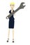 Cartoon businesswoman with wrench