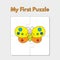 Cartoon Butterfly Puzzle Template for Children