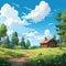 Cartoon Cabin In The Countryside: Painterly Landscapes With Plein-air Realism