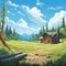 Cartoon Cabin In Idyllic Wilderness: Painterly Landscapes By Svetlin Velinov