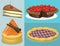Cartoon cake fresh tasty dessert sweet pastry pie vector illustration gourmet homemade delicious