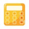 Cartoon calculator. Office stationery for calculating