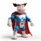 Cartoon Calf In Superhero Costume: A Majestic Vray Inspired Gabriel Metsu Style