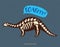 Cartoon camarasaurus dinosaur fossil. Vector illustration