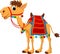 Cartoon camel with saddlery