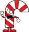 Cartoon Candy Cane Happy