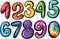 Cartoon Candy color kid font numbers