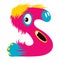 Cartoon capital letter S from monster alphabet