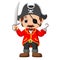 Cartoon captain pirate holding a sword