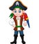 Cartoon captain pirate with macaw bird