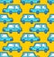 Cartoon car pattern seamless. machine Childrens style background