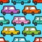 Cartoon car pattern seamless. machine Childrens style background