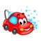 Cartoon car wash service isolated vector illustration