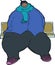 Cartoon caricature of obese woman