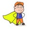 Cartoon Carpenter in Super Hero Costume Vector Illustration