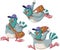 Cartoon carrier pigeon