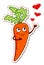 Cartoon carrot in love