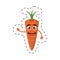 cartoon carrot ripe health icon cut line