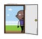 Cartoon Cartoon Bald Black looking from Door