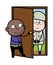 Cartoon Cartoon Bald Black opening Door