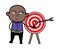 Cartoon Cartoon Bald Black showing dart-board goal