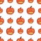 Cartoon carved halloween pumpkin seamless pattern