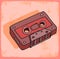 Cartoon cassette tape illustration , vector icon.