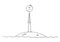 Cartoon of Castaway Man or Businessman Standing on Small Island