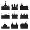 Cartoon castle architecture silhouette vector illustration