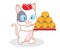 Cartoon cat carrying a hamburger